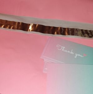 10" X 13" Pink Poly Mailers & Thank You Cards